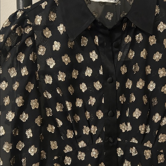 Zara Black and Cream Floral Mini Dress - Picture 5 of 5